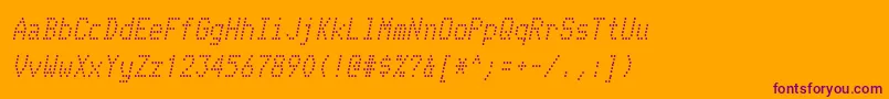 TelidonrgItalic-Schriftart – Violette Schriften auf orangefarbenem Hintergrund