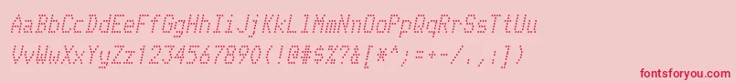 TelidonrgItalic-Schriftart – Rote Schriften auf rosa Hintergrund