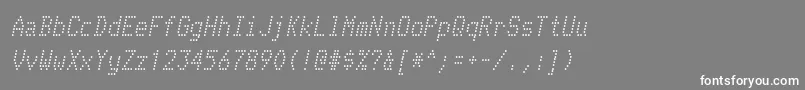 TelidonrgItalic-Schriftart – Weiße Schriften auf grauem Hintergrund