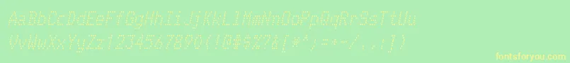 TelidonrgItalic Font – Yellow Fonts on Green Background