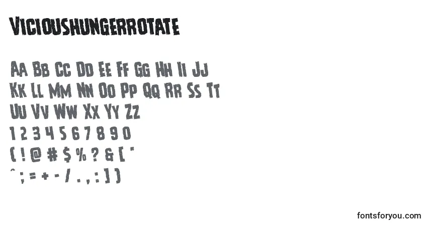 Vicioushungerrotate Font – alphabet, numbers, special characters