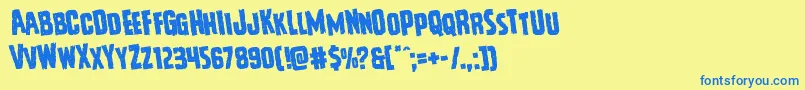 Vicioushungerrotate Font – Blue Fonts on Yellow Background