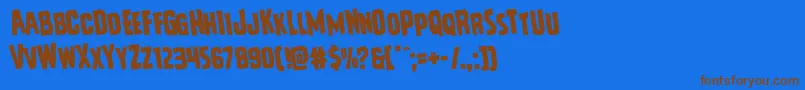 Vicioushungerrotate Font – Brown Fonts on Blue Background