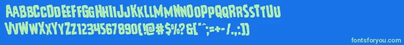 Fonte Vicioushungerrotate – fontes verdes em um fundo azul