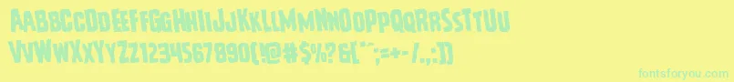 Vicioushungerrotate Font – Green Fonts on Yellow Background