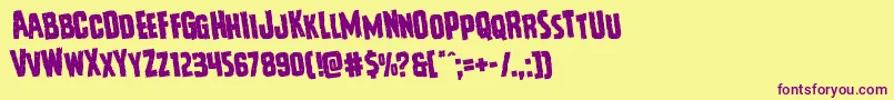 Vicioushungerrotate Font – Purple Fonts on Yellow Background