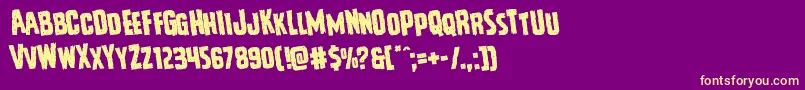 Vicioushungerrotate Font – Yellow Fonts on Purple Background