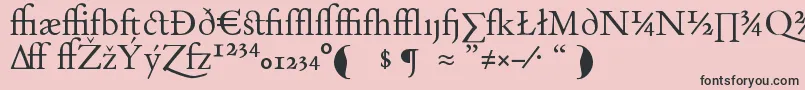 フォントDayromX – ピンクの背景に黒い文字