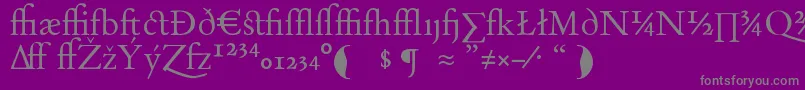 フォントDayromX – 紫の背景に灰色の文字