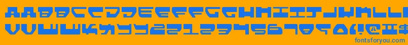 Lovev2l-Schriftart – Blaue Schriften auf orangefarbenem Hintergrund