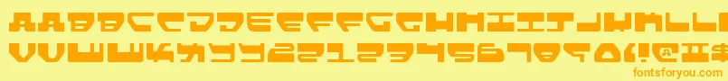 Lovev2l-fontti – oranssit fontit keltaisella taustalla