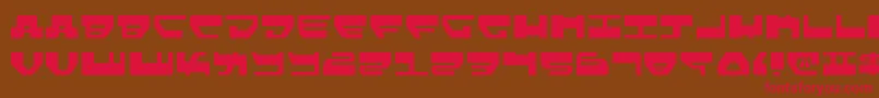 フォントLovev2l – 赤い文字が茶色の背景にあります。