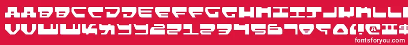 Lovev2l-Schriftart – Weiße Schriften auf rotem Hintergrund