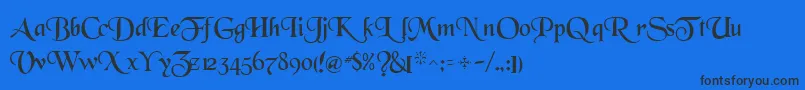 WhiteRegularTtnorm-Schriftart – Schwarze Schriften auf blauem Hintergrund