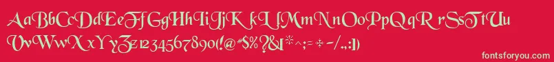 WhiteRegularTtnorm-Schriftart – Grüne Schriften auf rotem Hintergrund