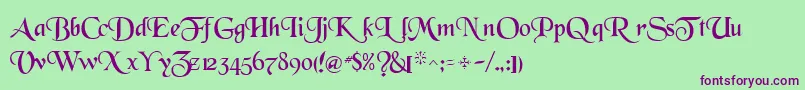 WhiteRegularTtnorm Font – Purple Fonts on Green Background