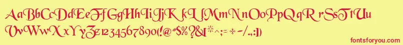 WhiteRegularTtnorm Font – Red Fonts on Yellow Background