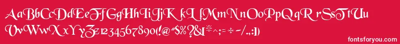 フォントWhiteRegularTtnorm – 赤い背景に白い文字