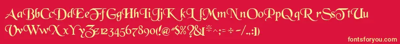 WhiteRegularTtnorm Font – Yellow Fonts on Red Background