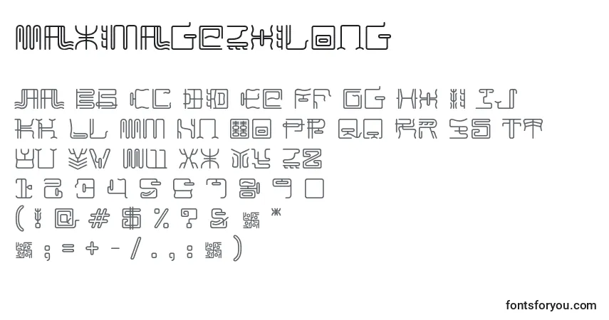 A fonte MaximageZhilong – alfabeto, números, caracteres especiais