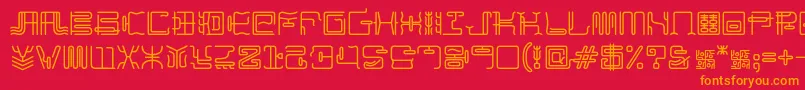 MaximageZhilong Font – Orange Fonts on Red Background