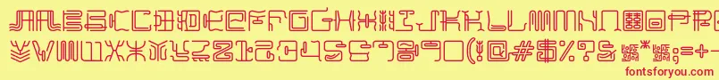 MaximageZhilong-Schriftart – Rote Schriften auf gelbem Hintergrund