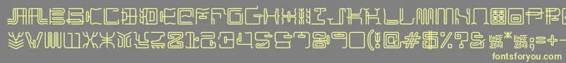 MaximageZhilong-fontti – keltaiset fontit harmaalla taustalla
