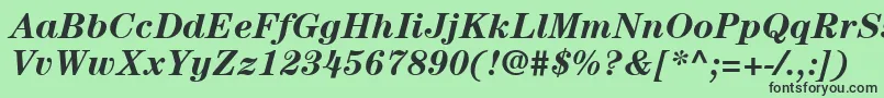 フォントItcCenturyLtBoldItalic – 緑の背景に黒い文字