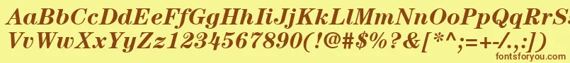 ItcCenturyLtBoldItalic Font – Brown Fonts on Yellow Background