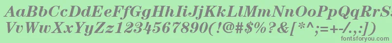 フォントItcCenturyLtBoldItalic – 緑の背景に灰色の文字