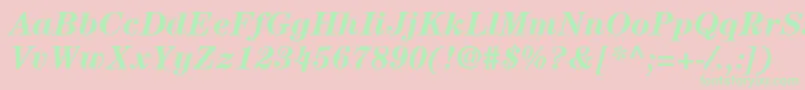 ItcCenturyLtBoldItalic-Schriftart – Grüne Schriften auf rosa Hintergrund