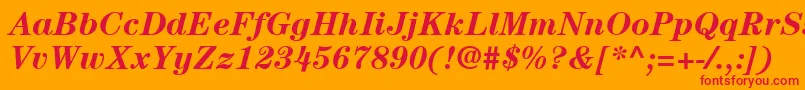 ItcCenturyLtBoldItalic-Schriftart – Rote Schriften auf orangefarbenem Hintergrund