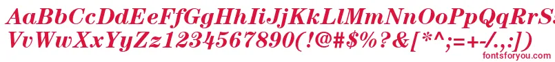 フォントItcCenturyLtBoldItalic – 白い背景に赤い文字