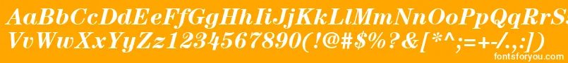 Czcionka ItcCenturyLtBoldItalic – białe czcionki na pomarańczowym tle