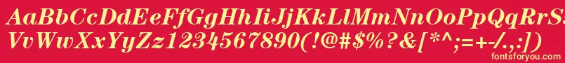 ItcCenturyLtBoldItalic Font – Yellow Fonts on Red Background