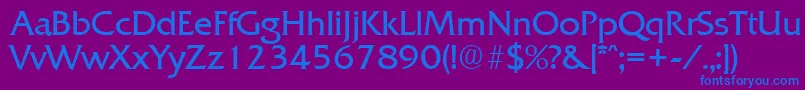 QuadratLight Font – Blue Fonts on Purple Background