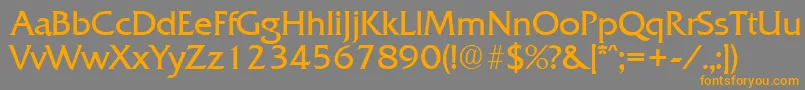 QuadratLight Font – Orange Fonts on Gray Background