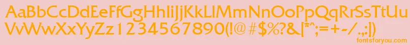 QuadratLight Font – Orange Fonts on Pink Background