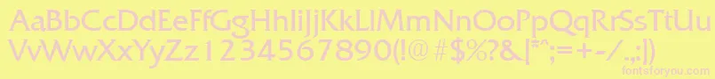 QuadratLight Font – Pink Fonts on Yellow Background