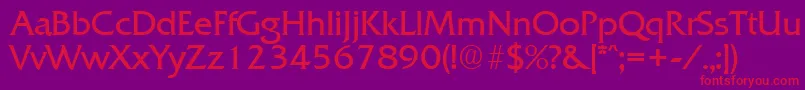 QuadratLight Font – Red Fonts on Purple Background