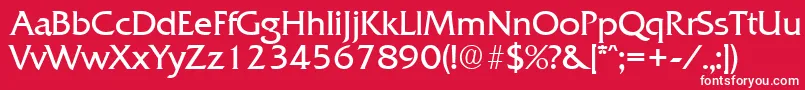 QuadratLight Font – White Fonts on Red Background