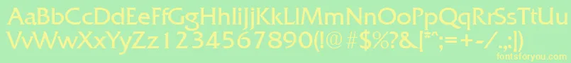 QuadratLight Font – Yellow Fonts on Green Background
