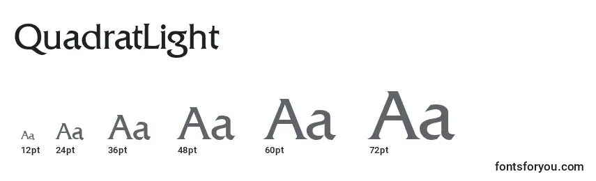 Размеры шрифта QuadratLight