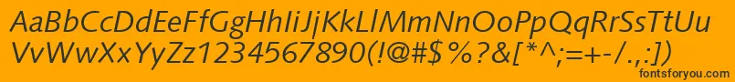 PfsyntaxItalic Font – Black Fonts on Orange Background