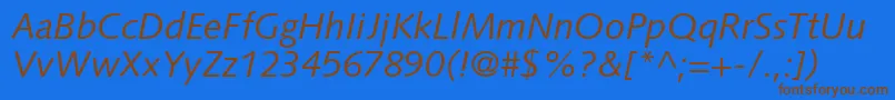 PfsyntaxItalic Font – Brown Fonts on Blue Background