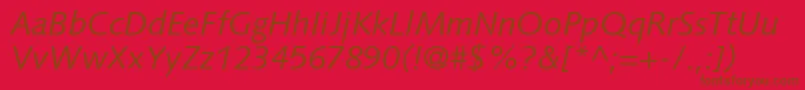 Fonte PfsyntaxItalic – fontes marrons em um fundo vermelho
