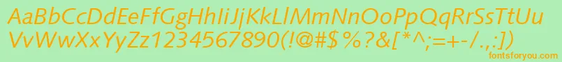 PfsyntaxItalic Font – Orange Fonts on Green Background