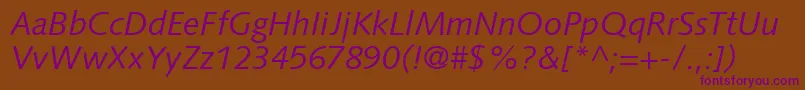 PfsyntaxItalic Font – Purple Fonts on Brown Background