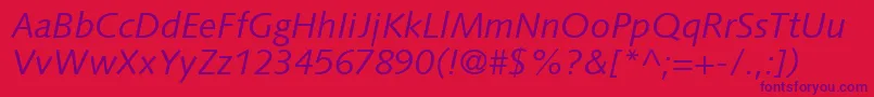 PfsyntaxItalic Font – Purple Fonts on Red Background