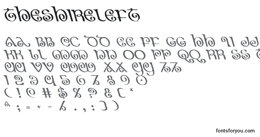 Шрифт Theshireleft – алфавит, цифры, специальные символы